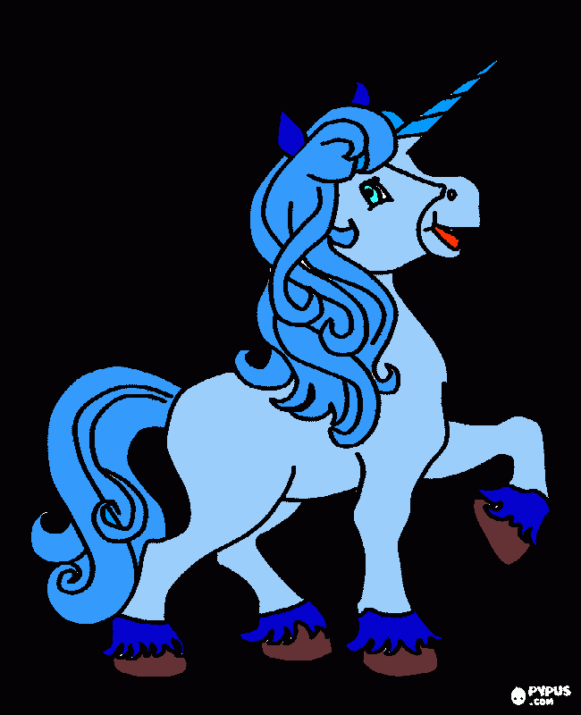 mi unicornio azul para colorear