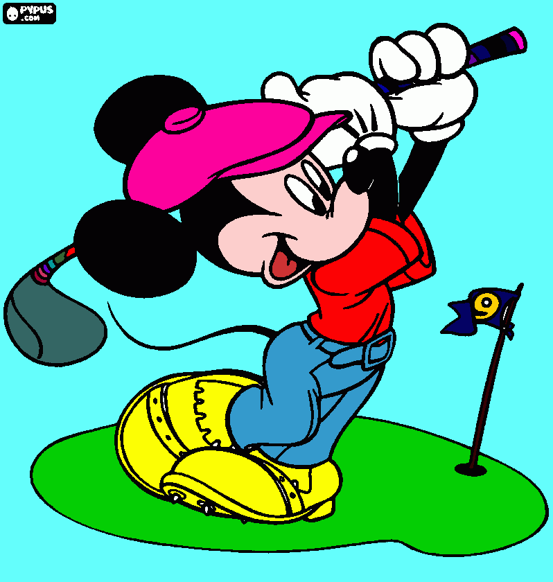 MICKEY GOLFISTA para colorear