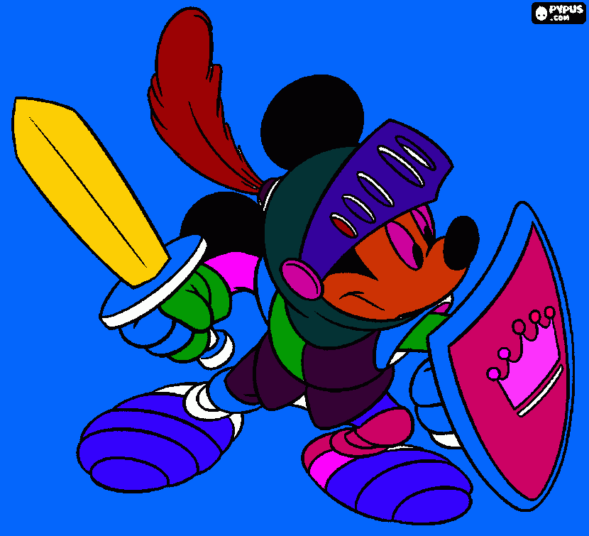 mickey medieval  para colorear