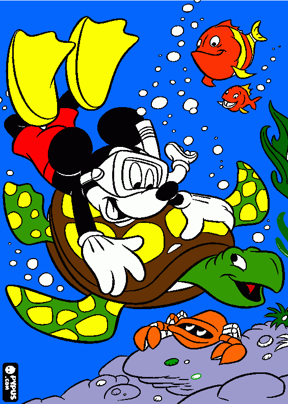 mickeyagua para colorear