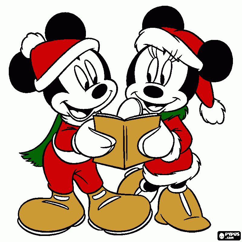 Micky and minie para colorear