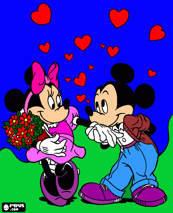 micky y mini mause para colorear