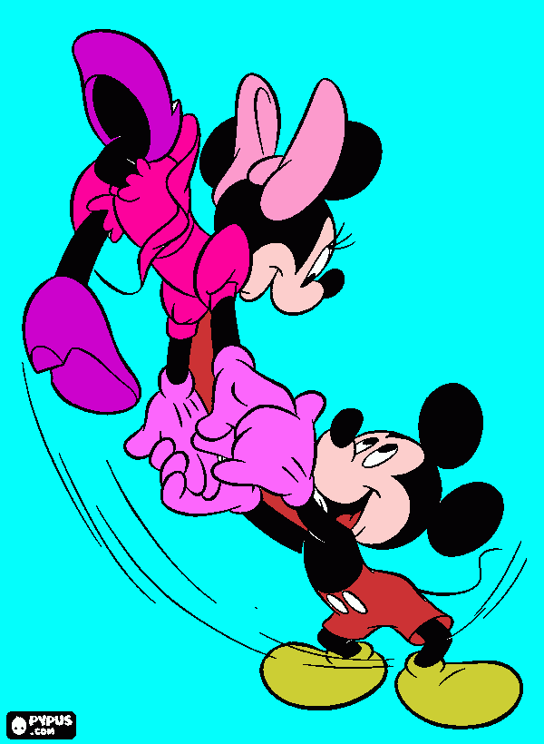 mikey mouse y mini mausi para colorear