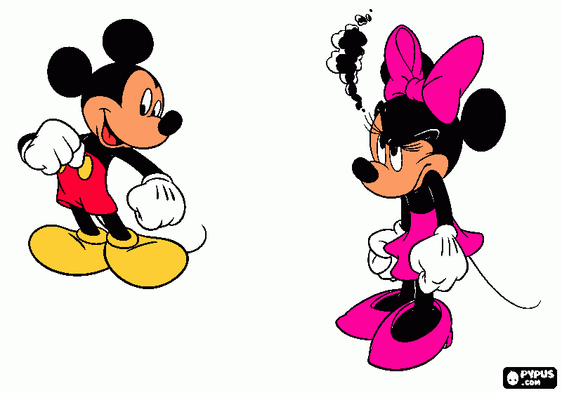 mini muy molesta con mickey para colorear