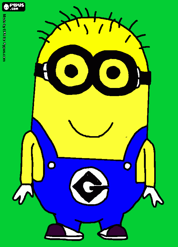 minion casi pintado para colorear