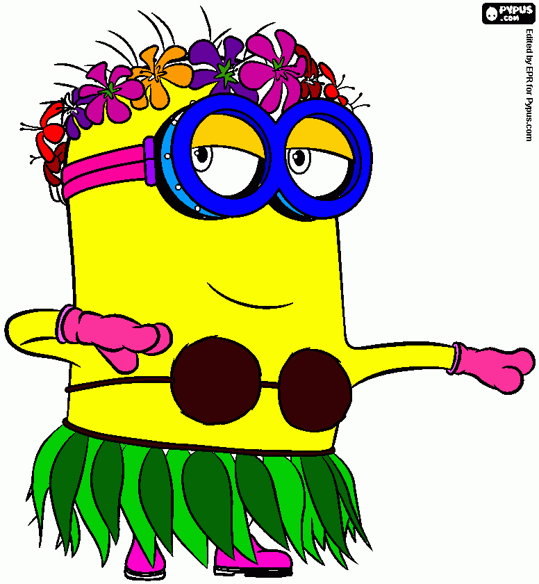 Minion hawaino para colorear