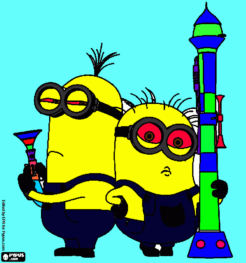 Minions Armado para colorear