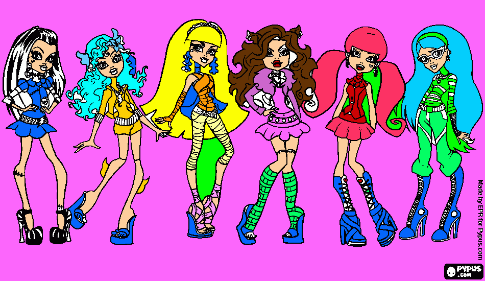 monster high 5 para colorear