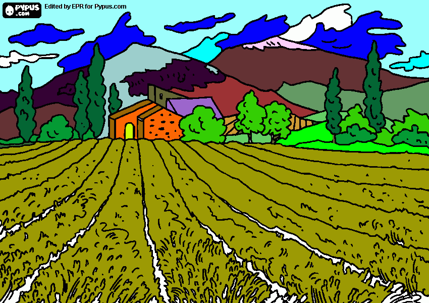 montañas nevadas para colorear