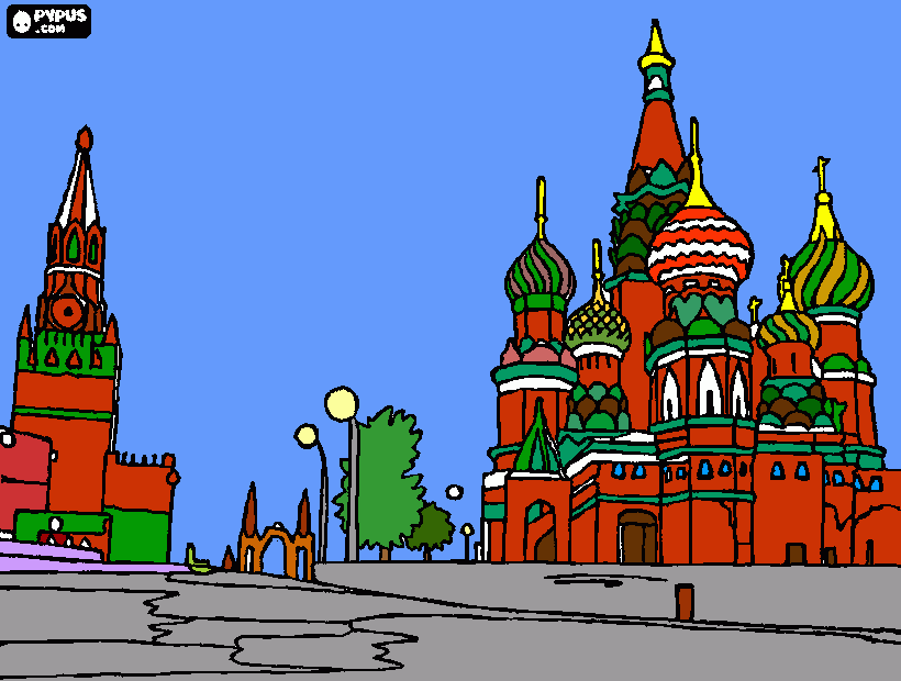 moscow plaza roja para colorear