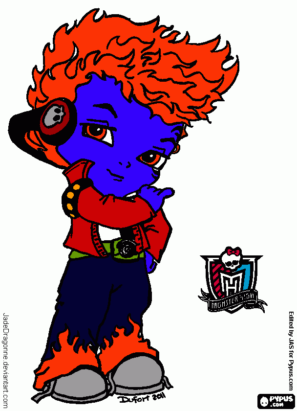 moster terroifico niño fuego para colorear