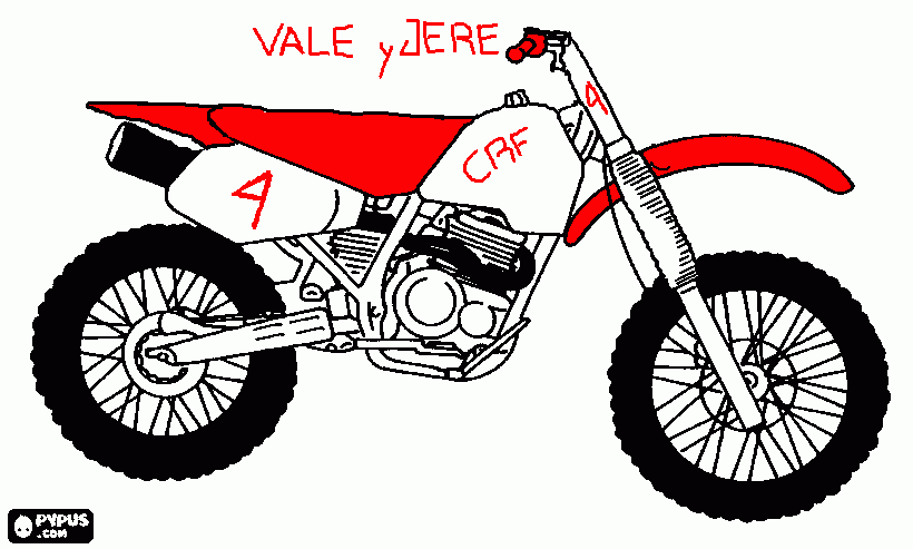 MOTO CRF LA 4 para colorear