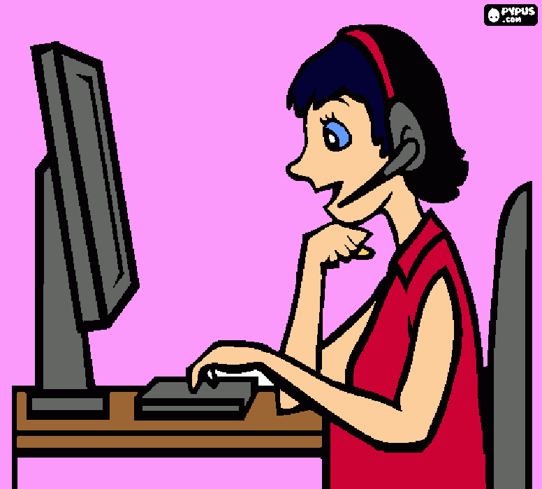 mujer trabajando para colorear