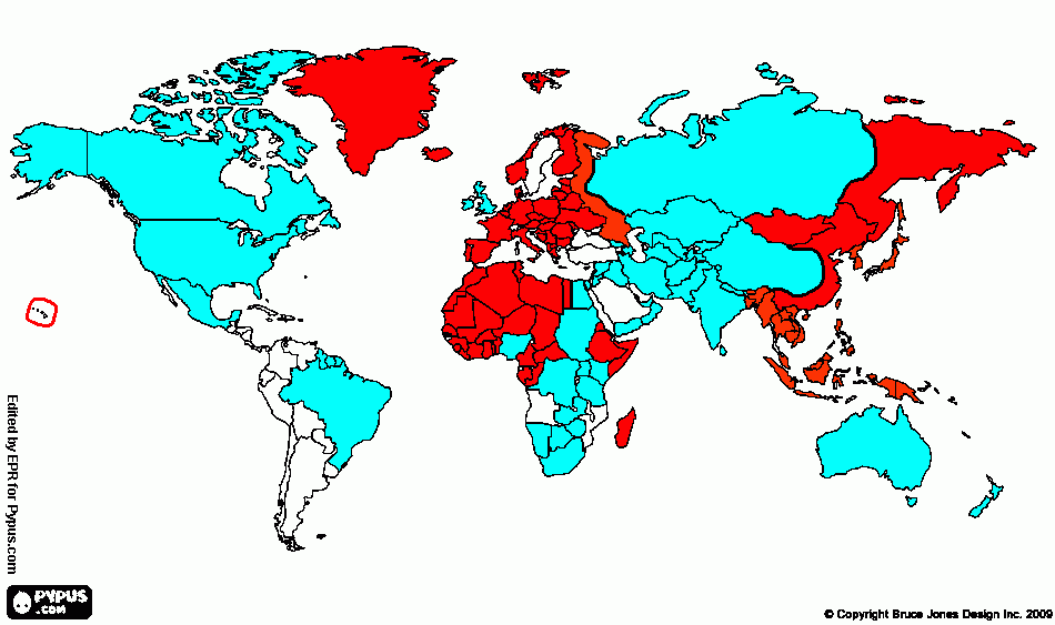 Mundo a la sombra del Eje para colorear