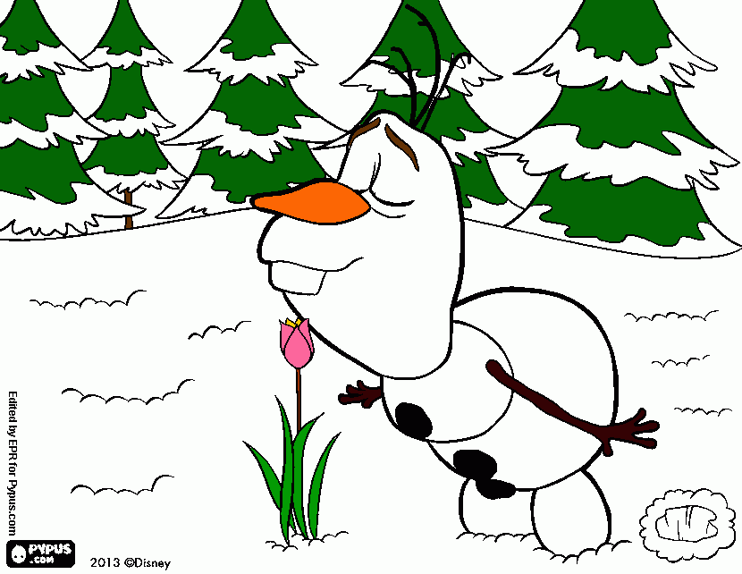 muñeco de nieve olaf para colorear