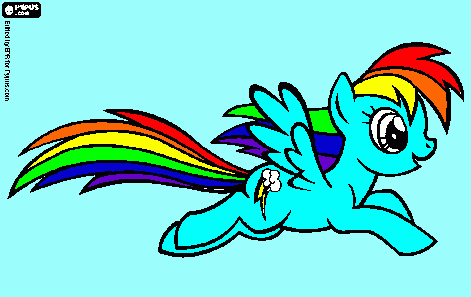 My little pony Rambow dash para colorear