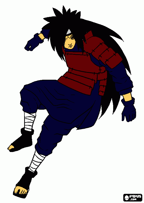 naruto shippuden madara uchija para colorear