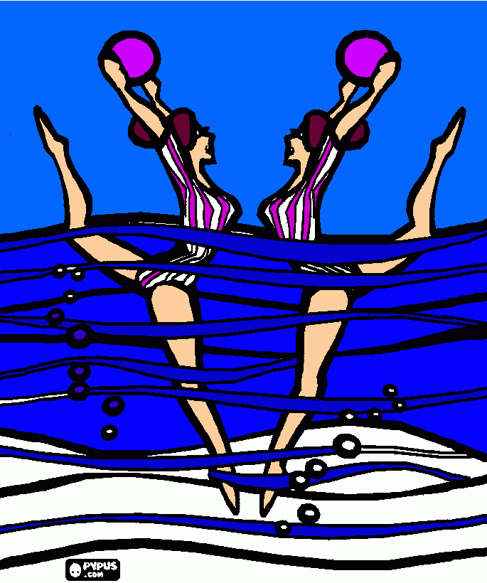 natacion artistica para colorear