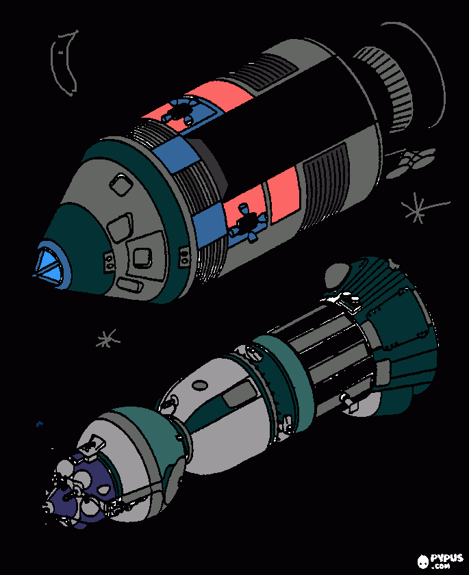 nave de apollo 11 para colorear