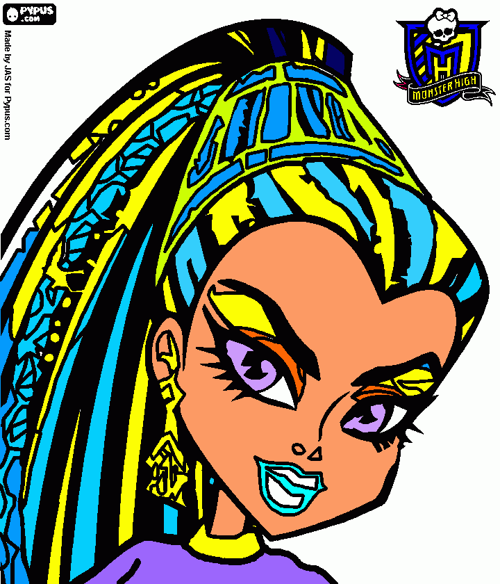 nefera hermana de cleo de monster high para colorear