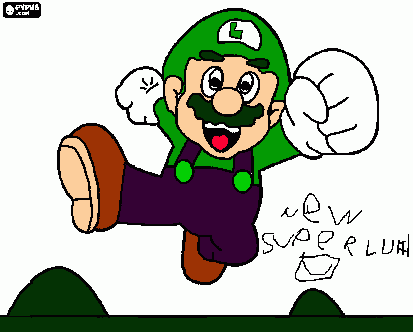 new super luigi u para colorear