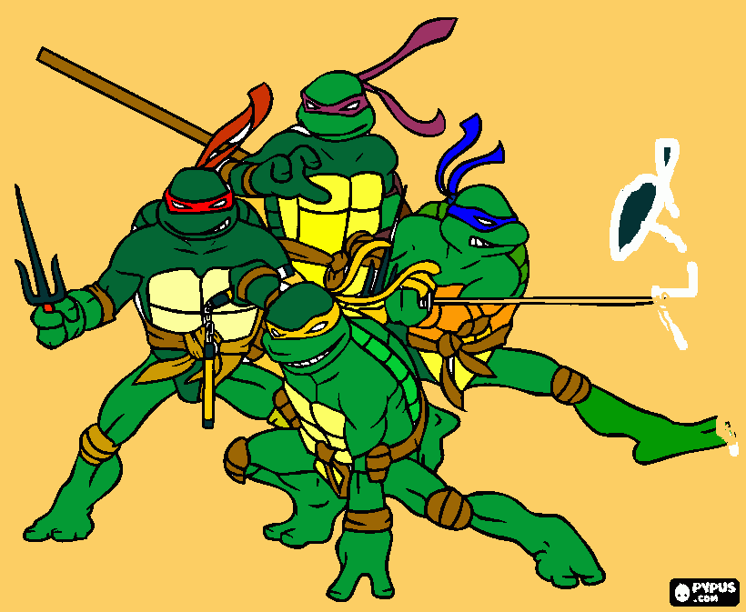 ninja turtles para colorear