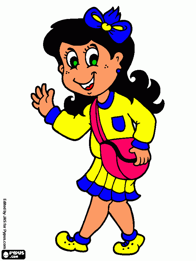 NIÑA PARA LA ESCUELA para colorear