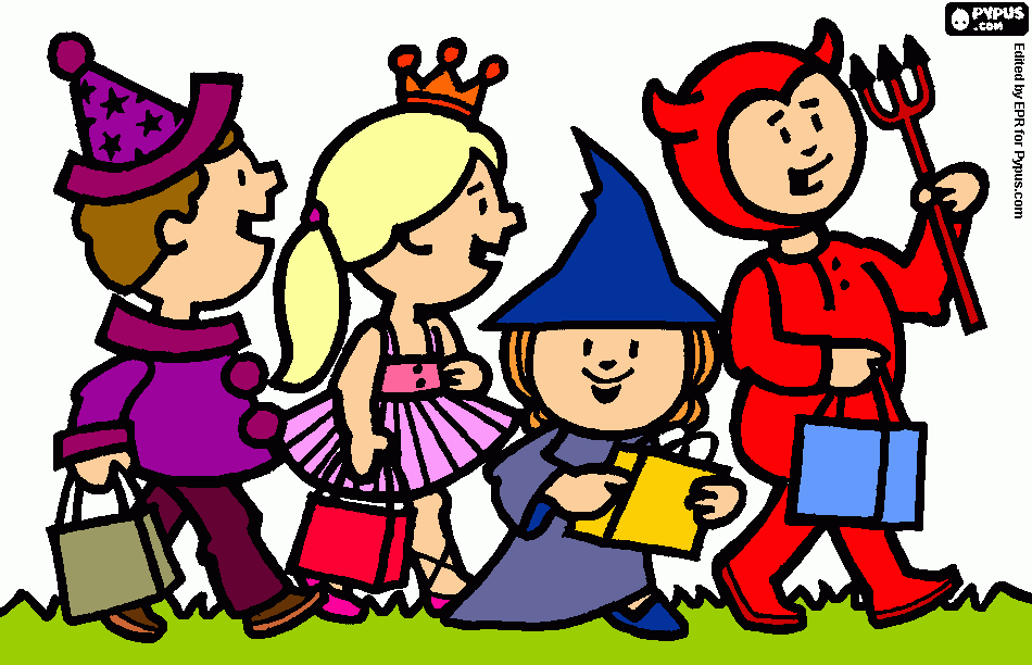 NIÑOS HALLOWEEN para colorear