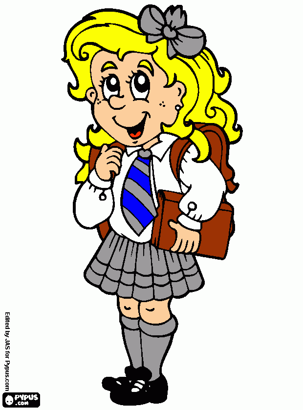 Niña rubia para colorear