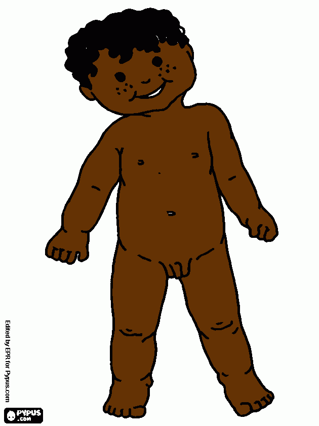 Niño africano para colorear