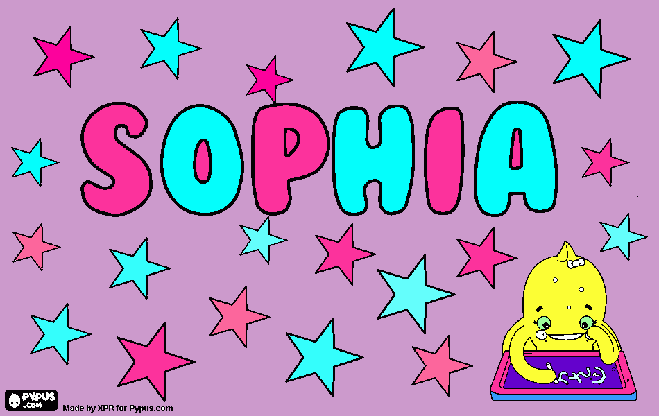 nombre de sophia para colorear