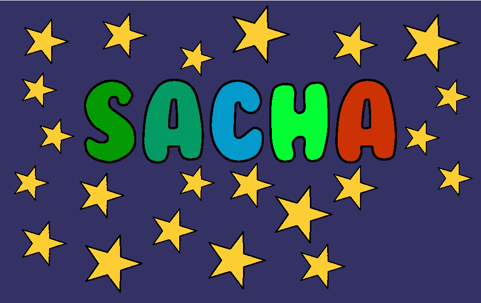 Nombre Sacha para colorear