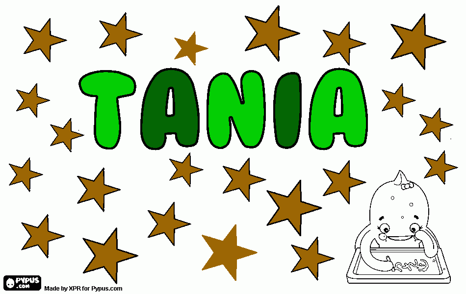 Nombre Tania para colorear