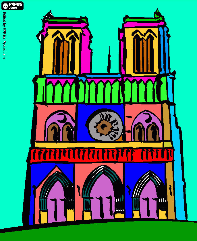 Notre Dame para colorear