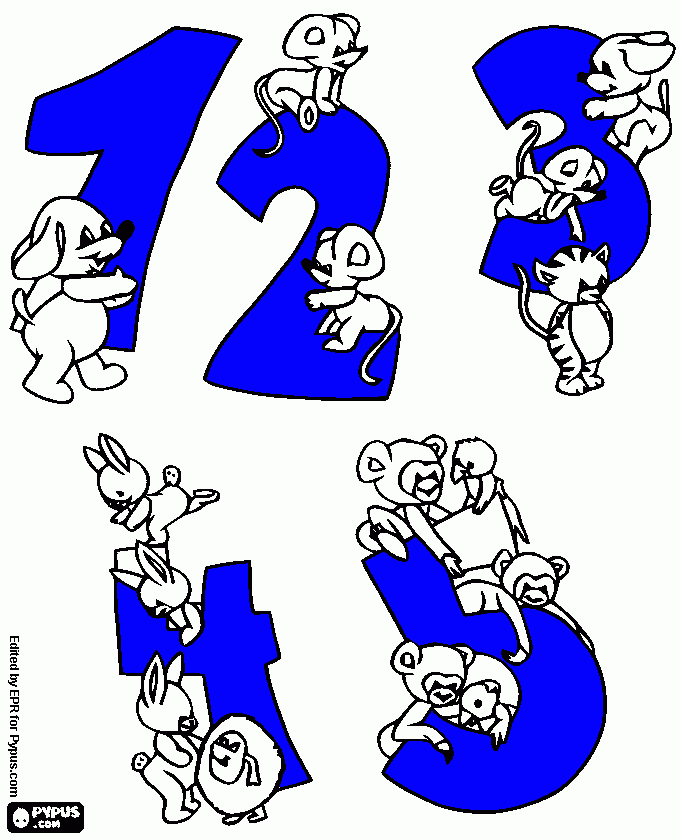 NUmeros de Gaby para colorear