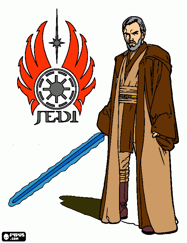 obi wan kenoby para colorear