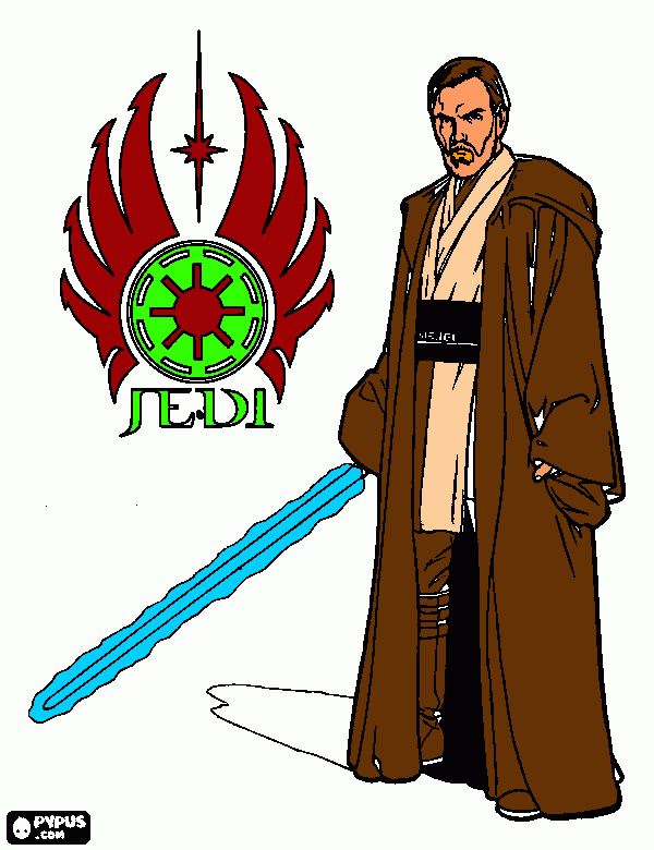 obi wan para colorear