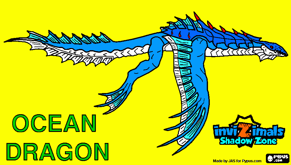 ocean dragon rules para colorear