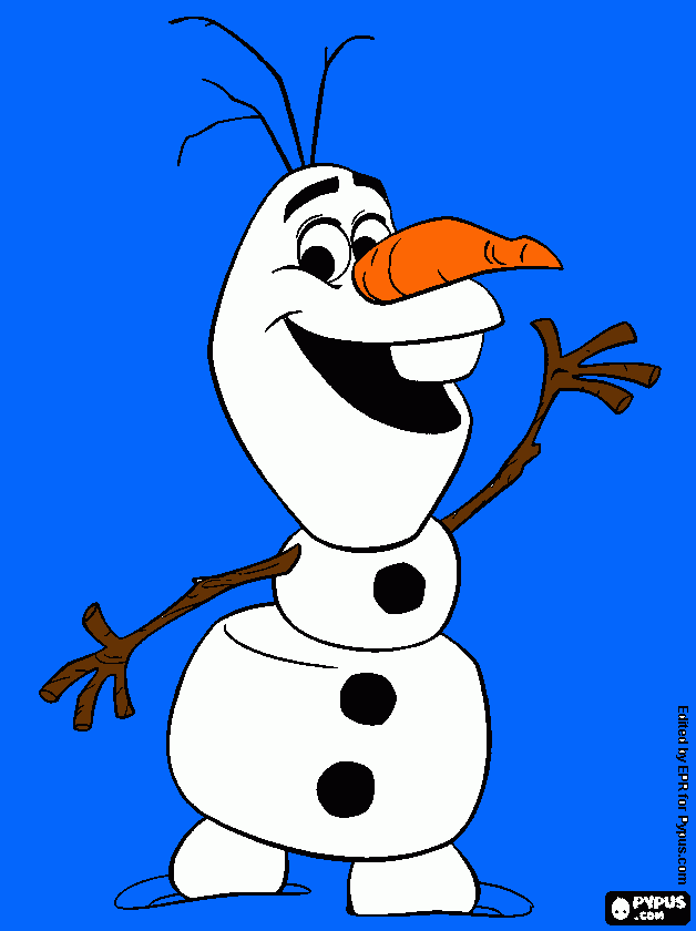 olaf en la nieve para colorear