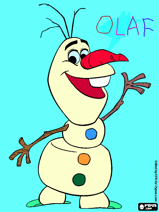 olaf un muñeco de nieve para colorear