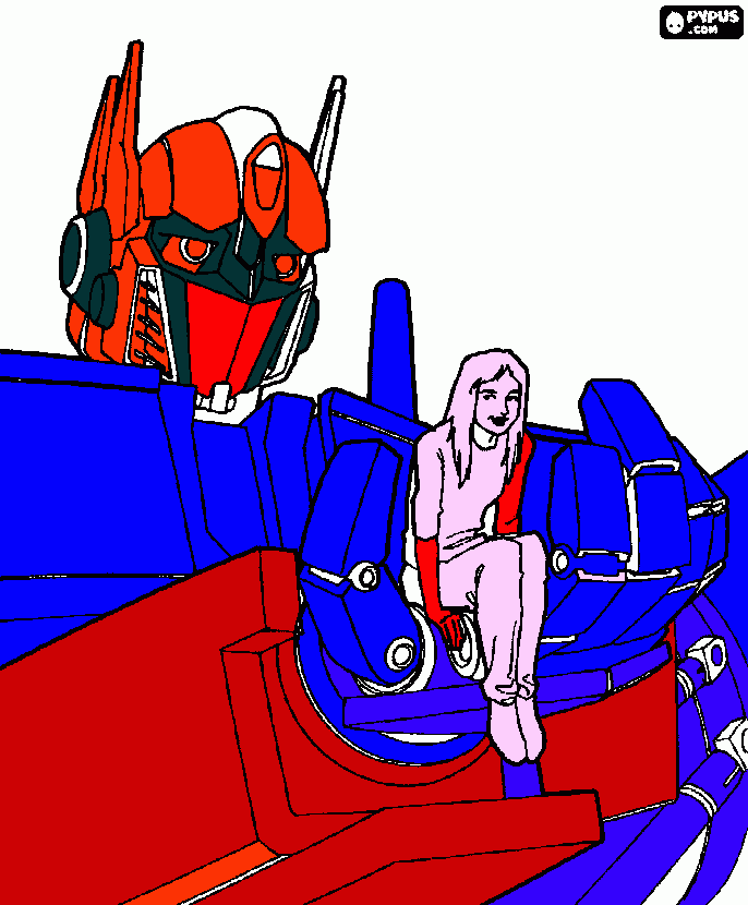 optimus prein es vun autobot erero y luchador  para colorear