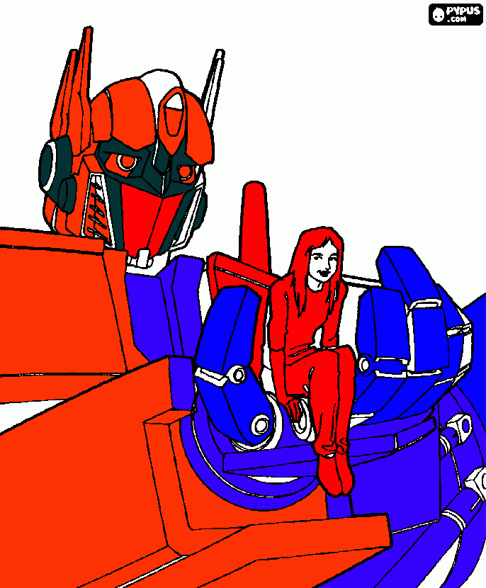 optimus prime para colorear