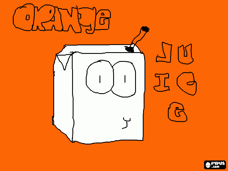 orange juice para colorear