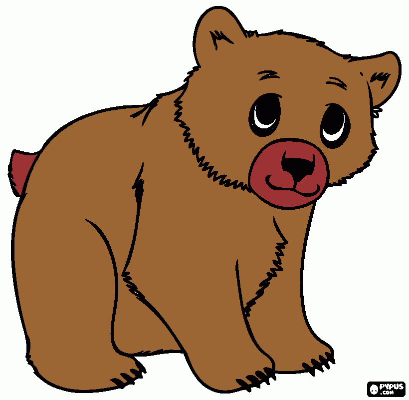 oso marrón para colorear