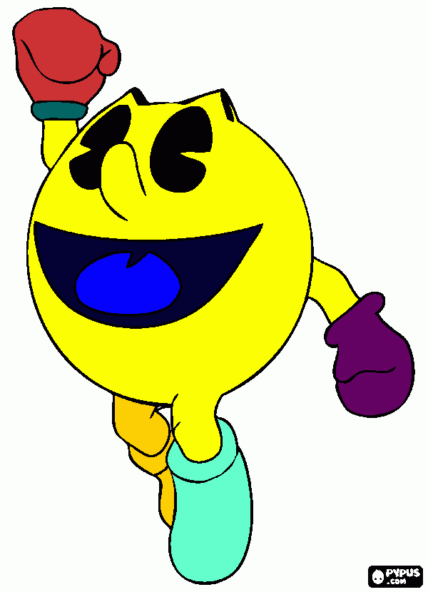 pacman pintado  para colorear