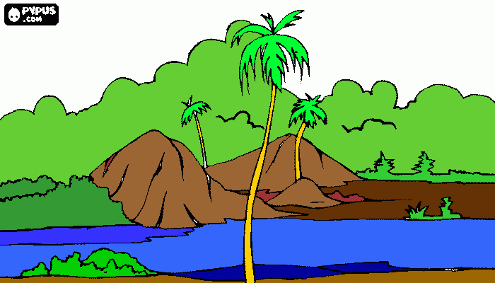 paisaje chido para colorear