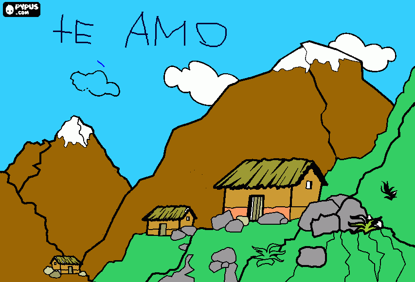 paisaje en verano para colorear