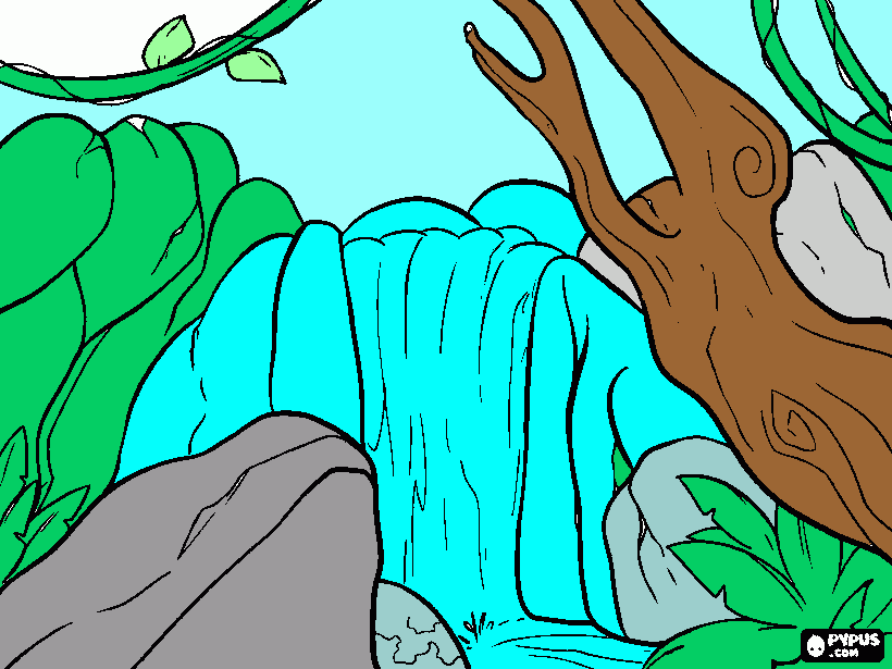 paisaje sobre el agua para colorear