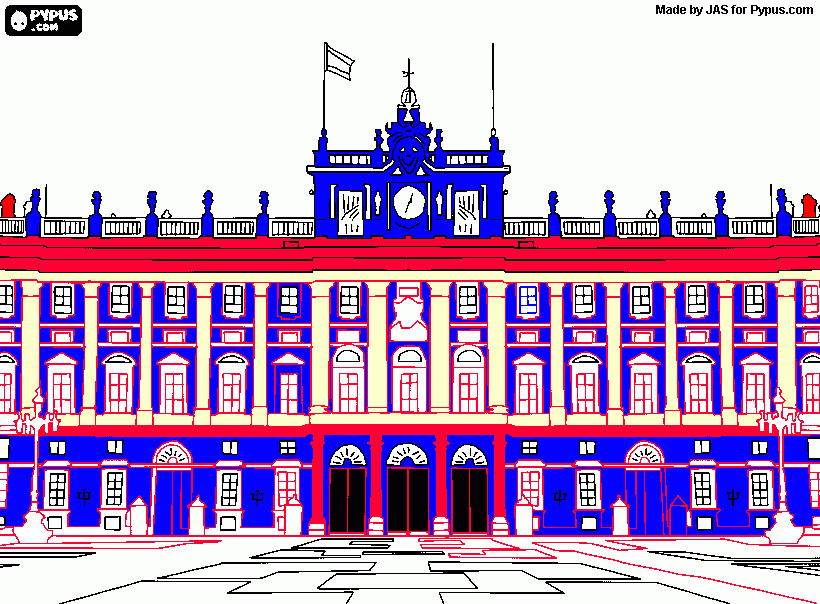 Palacio Real en Madrid para colorear