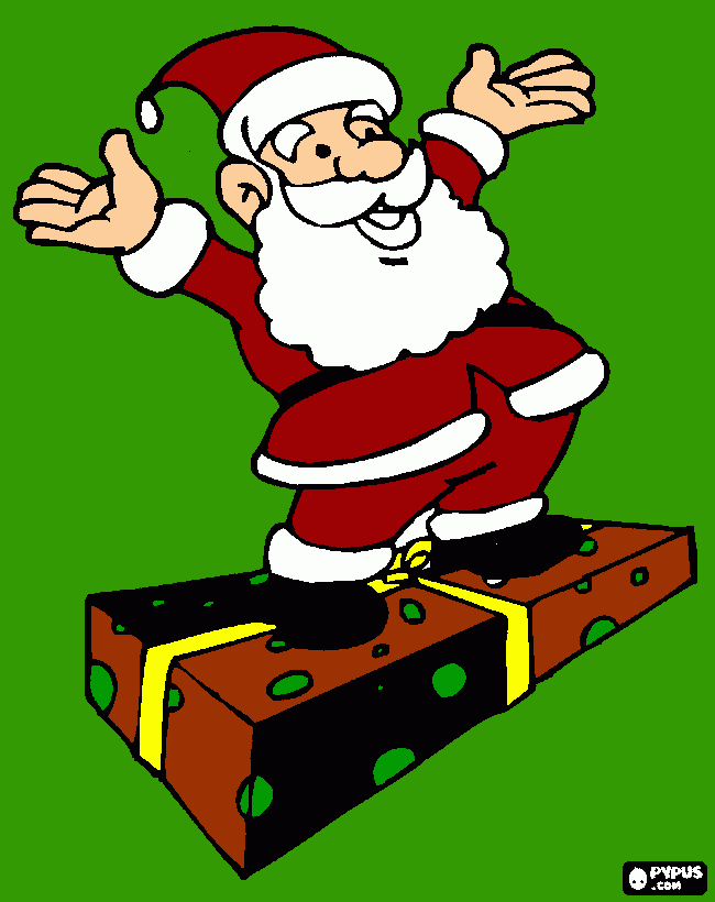 papa noel levantando las manos. para colorear